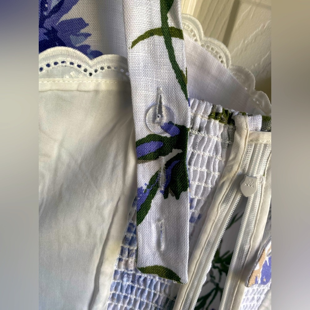 New Reformation Anatolia Linen Two Pieces Floral Size 6 Serenity - Picture 11 of 15